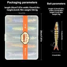 Set de 5 señuelos de pesca multiusos con caja de almacenamiento impermeable - Señuelos de buceo de varias secciones adecuados para lanzamiento a larga distancia, en varios colores (atún, caballa, trucha, lubina, róbalo) - Set de cebo de pesca biónico para agua dulce y salada, adecuado para principiantes y pescadores profesionales, aplicable para lubina, trucha, salmón, róbalo - Duradero y fácil de usar - Multicolor - Ver 5