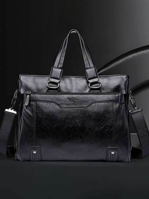 Maleta Executiva de Grande Capacidade com Múltiplos Compartimentos, Bolsa para Laptop e Tablet Masculina, Alça de Ombro Ajustável, Adequada para Uso Diário e Escritório ao Ar Livre