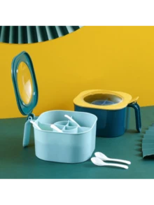 4-Compartment Spice Storage Box With Spoon - Integrated ABS Spice Container Set For Home And Restaurant Use, Uncharged Kitchen Spice Storage Box, Without Magnesium Stick/Flint - Multicolor - View 3