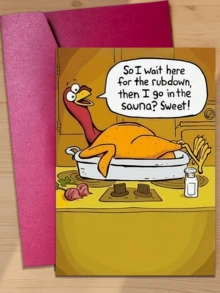 1pc Funny Turkey Thanksgiving Card (With Envelope) - Suitable For Friends, Family, And Colleagues - Unique Birthday Gift Idea - Style 1 - View 1