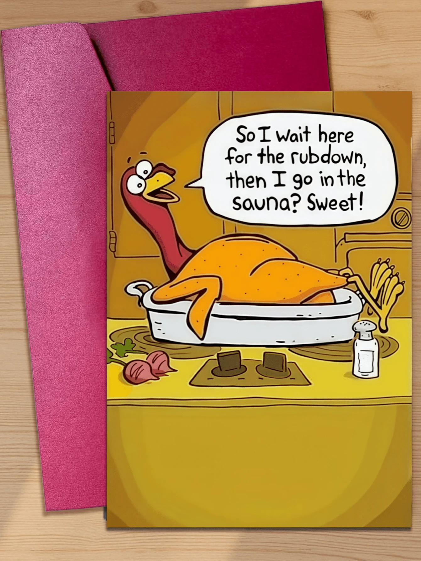 1pc Funny Turkey Thanksgiving Card (With Envelope) - Suitable For Friends, Family, And Colleagues - Unique Birthday Gift Idea - Style 1 - View 1