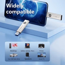 HP 64GB Type-C USB 隨身碟 128GB USB3.2 U 盤 256GB USB 隨身碟 OTG U 盤 相容手機與電腦 - 銀色 - 查看 8