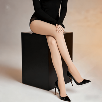 1件装无缝丝袜 - 超薄黑色丝绸0D，高透明度，防滑线，耐穿性感连裤袜