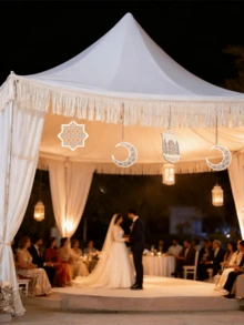 Decoración colgante para Ramadán, decoración de madera hueca para el hogar en Eid, decoración colgante DIY, adorno colgante de madera en forma de linterna, estrella hexagonal y luna - Multicolor - Ver 3