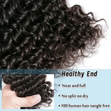 BINF 12A Deep Wave Human Hair Bundles Raw Curly Bundles Human Hair 100% Unprocessed 3/4 Bundles Virgin Deep Curly Human Hair Bundles Brazilian Virgin Human Hair Extensions Quick Weave Curly Bundles Double Weft Wet And Wavy Bundles Human Hair For Woman Deep Curly Human Hair Water Wave Wet And Wavy Bundles - Natural Black - 查看 8