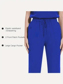 Men's Short Sleeve Top And Pants Set, Nurse/Doctor Uniform, Veterinary And Caregiver Outfit