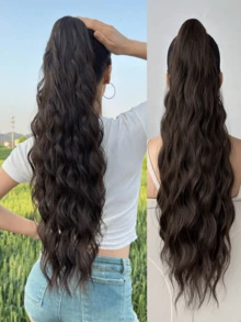 Claw Ponytail Extensions Hair Black Color 26-28 Inch Long Water Wave Hair Heat Resistant Fiber Synthetic Hairpiece For Women Girls Party Daily Use Causal Hair Accessories Women Claw Clips Elegant Hair Clips Beauty Hair Claws Fashion Hair Clutch Elegant Hair Jaw Clip - Nhiều màu - Xem 25