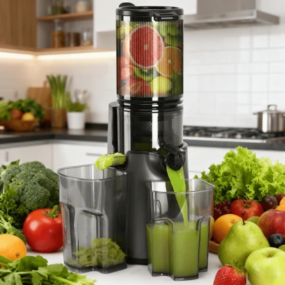 Desktop Juicer,Countertop Juicer,Cold Press Juicer, 5.4" Wide Feed Chute Juice Extractor Machine With 350W, High Juice Yield, Slow Masticating Juicer For Whole Vegetables & Fruits