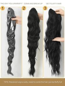 Claw Ponytail Extensions Hair Black Color 26-28 Inch Long Water Wave Hair Heat Resistant Fiber Synthetic Hairpiece For Women Girls Party Daily Use Causal Hair Accessories Women Claw Clips Elegant Hair Clips Beauty Hair Claws Fashion Hair Clutch Elegant Hair Jaw Clip - Nhiều màu - Xem 9