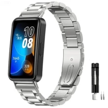 Stainless Steel Metal Strap Compatible With Huawei Band 8 Band 9 Band 10, Premium Solid Steel Replacement Bracelet With Adjustable Links, Durable Quick-Release Wristband For Men Women, Classic Silver Gold Rose Gold Black Options