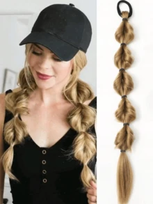 20 Inch Ponytail Wig Female Bubble Braid Natural Dye Twist Braid Tie-Up Dreadlocks Ponytail Lantern Braid - Multicolor - View 16