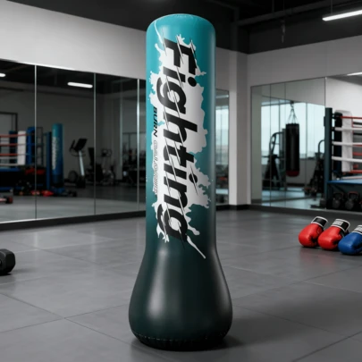 1pc Thick PVC Inflatable Punching Column, Inflatable Punching Bag, Inflatable Tumbler For Home Fitness, Adult Punching Column For Stress Relief And Exercise