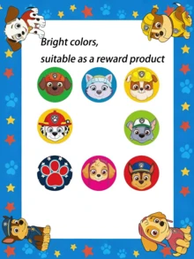 Rollo de pegatinas de Paw Patrol | Material PVC artístico y resistente al agua | Decoración y recompensa para fiestas | Múltiples diseños | Para niños y fans de Paw Patrol | Perfecto para decoración navideña, de Halloween y de habitaciones - El color y el estilo son aleatorios. - Ver 2