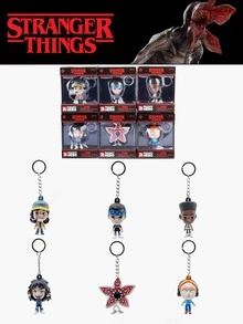1个Netflix官方授权随机角色钥匙扣，时尚包包/背包挂饰，耐用PVC材质，Netflix粉丝的完美礼物 - 彩色 - 查看 3