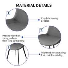 Set Of 4 Modern Dining Chairs With Faux Leather Upholstery And Carbon Steel Legs, Ergonomically Designed Backrest For Enhanced Comfort, Durable Metal Frame For Long-Lasting Use, Suitable For Dining Rooms, Kitchens, Or Living Rooms – Available In Brown And Grey - 灰色 - 查看 11