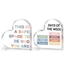 2D Flat Inspirational Acrylic Heart Sign For Mental Health And Psychology-Perfect For Inspirational Cards For Office Decorators, School Counselors And Social Workers - Multicolor - View 24