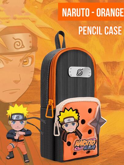 Anime-Inspired Design with Naruto Character Theme, Durable Multi-Layered Storage for Pens, Pencils & Art Supplies, Large Capacity with Zipper Closure, Ideal for Students & Anime Fans, Perfect for School, Office & Daily Use, Great Gift for Narutoutoth 它 Station Enery)