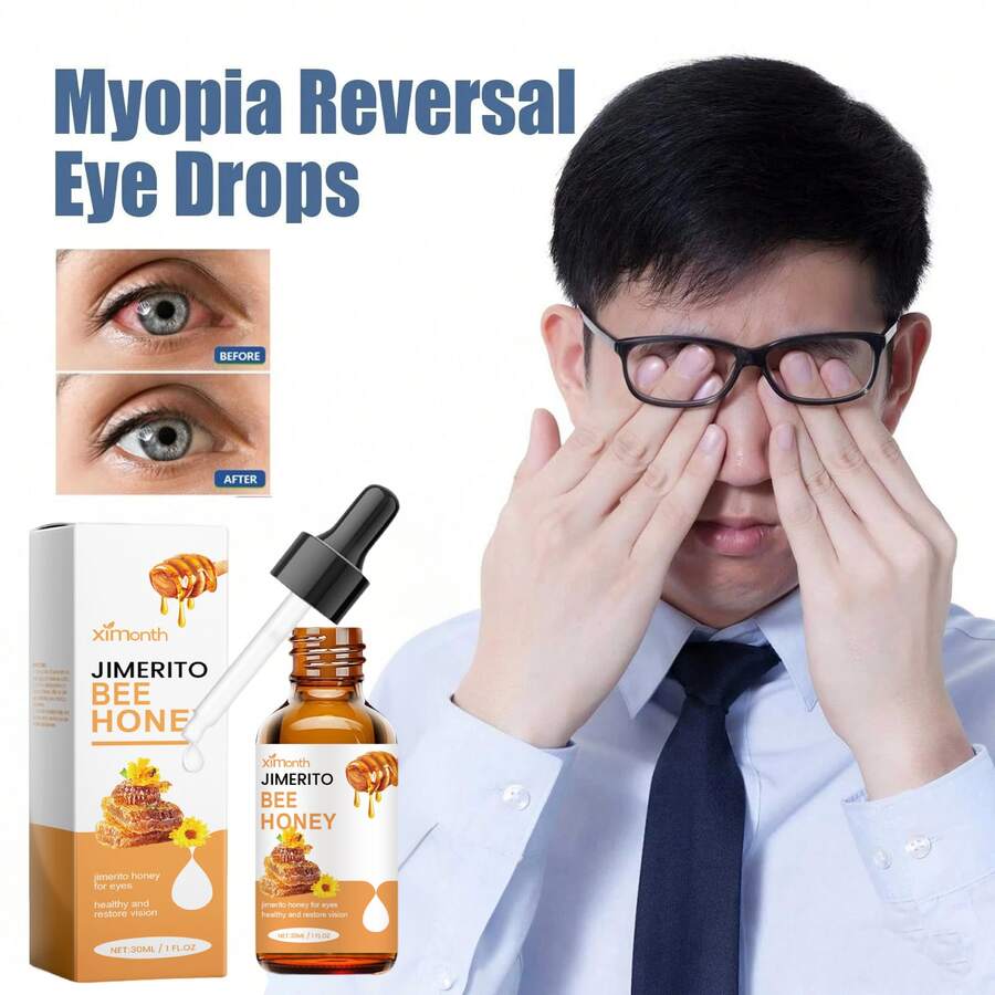 Honey Eye Drops 30ml, Eye Drops For Dry Eyes, Instant Relief For Dryness & Fatigue, Hydrating & Soothing Eye Care, Long-Lasting Moisture, Free Shipping,Christmas Gifts,Christmas,Stocking Stuffers - 橘色 - 查看 1