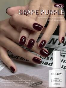 XEIJAYI 1支装 7.3ml 透明红色凝胶指甲油，冬季圣诞礼物，女士美甲热门之选 - 酒紅色 - 查看 3