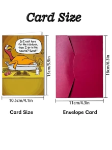 1pc Funny Turkey Thanksgiving Card (With Envelope) - Suitable For Friends, Family, And Colleagues - Unique Birthday Gift Idea - Style 1 - View 2