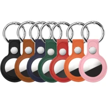 1个兼容苹果Air Tag钥匙扣的Airtag保护套，PU皮革材质，Air Tag伴侣，适用于行李箱，配有金属按扣钥匙环，可用于行李箱、钥匙、宠物等。 - 彩色 - 查看 3