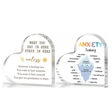 2D Flat Inspirational Acrylic Heart Sign For Mental Health And Psychology-Perfect For Inspirational Cards For Office Decorators, School Counselors And Social Workers - Multicolor - View 21