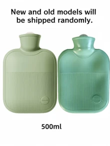 Botella de agua caliente antidetonante gruesa para invierno, calentador de manos recargable de silicona de alta densidad, calentador de pies minimalista de espiga en color neutro - Multicolor - Ver 11