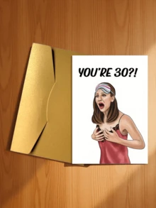 1 Juego de 30 tarjetas de cumpleaños (con sobre) para ella - "Treinta y próspera", llena de energía - "Treinta y próspera" - Regalo para tu mejor amiga - "Treinta y próspera" - Tarjeta de cumpleaños con expresión sorprendida exagerada - Estilo 1 - Ver 9