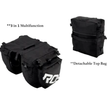 1个三合一多功能大容量防水自行车后架鞍包，后座行李包，自行车包配件，自行车后架包，可调节肩带，牛津布材质，反光安全条，斜挎包，是骑行者和户外运动爱好者的绝佳礼物，适用于山地车、公路车、长途骑行旅行探险 - 彩色 - 查看 11