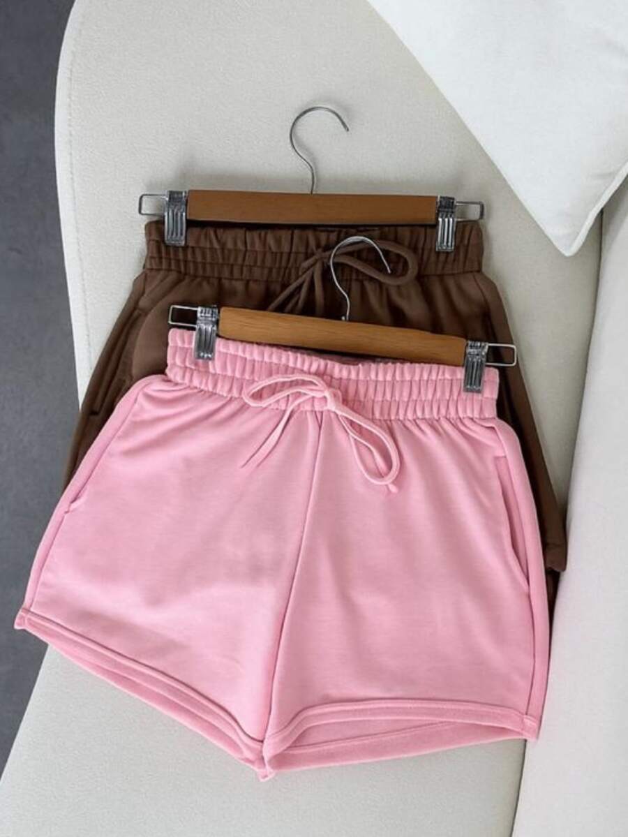 Women Shorts - 咖啡色/粉紅色 - 查看 1