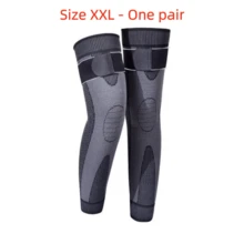 A Pair,Self-Heating Knee Braces With Acupressure Massage And Shaping Functions, Equipped With Non-Slip Straps And Full-Length Compression Leg Sleeves. Suitable For Winter Use; Suitable For Sports Such As Basketball And Cycling; Unisex, Size XXL. - XXL:23.3"-26" 59cm-68cm - 查看 7