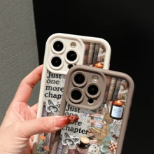 Book Lover Phone Case Compatible With IPhone 17 16 15 14 13 12 And 11 Pro Models Compatible With  A13 A14 A15 A16 A17 Models  A52 A53 A54 Models And  S21 S22 S23 S24 S25 PLUS FE ULTRA Models It's Shockproof Fingerprint-Resistant Slip-Resistant Scratch-Resistant And Easy To Carry It's The Perfect Gift For Family Friends Children Boyfriends Or Girlfriends It's Perfect For Birthdays Christmas Easter Valentine's Day And Other Holidays Suitable For All Occasions - 卡其色 - 查看 10