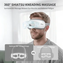 Nekteck Eye Massager With Heat, Bluetooth Eye Mask Massage For Migraine Relief, Heated Smart Migraine Massager To Reduce Strain, Dry Eyes, Sleep Relaxation - trắng - Xem 3