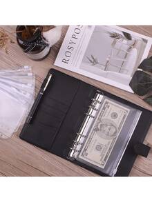 MEFENY 90 Pieces Leather Notebook A6 Binder Notebook Pocket Gift - Black - View 10