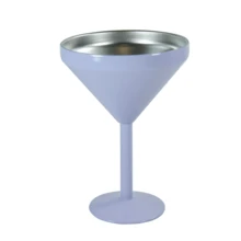 10oz Martini Tumbler With Lid,Stainless Steel Double Wall Insulated Cocktail Glass For Home Bar, Outdoor Party – Shimmer Black, White, Pink, Purple, Rose - 淡紫色 - 查看 2