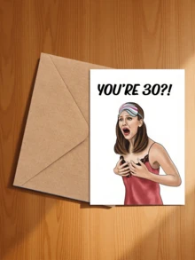 1 Juego de 30 tarjetas de cumpleaños (con sobre) para ella - "Treinta y próspera", llena de energía - "Treinta y próspera" - Regalo para tu mejor amiga - "Treinta y próspera" - Tarjeta de cumpleaños con expresión sorprendida exagerada - Estilo 1 - Ver 22