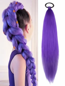 Peluca | Coleta y extensiones de cabello | Multiusos para trenzar | Fácil de trenzar y usar | Adecuado como regalo | Estilismo diario | Fácil de usar | Varios estilos | Adecuado para uso diario | Cosplay | Fiestas de vacaciones | Cosplay de personajes de anime | Disfraces de fiesta | Reuniones | Eventos | Regalos de Eid Al-Fitr | Actividades | Fiestas | Juegos | Cumpleaños | Regalos para mujeres | Borlas decorativas - Multicolor - Ver 2