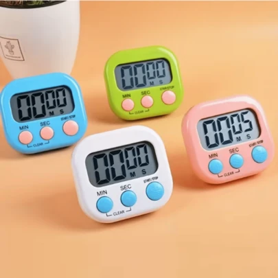 Magnetic Kitchen Timer With Large Digital Display Screen -4 Color Options, Suction Cup Ring Design, Battery Powered (Excluding AAA), Used For Cooking, Fitness, Learning And Studying - Durable Plastic Countdown Alarm Clock, Kitchen Timer Magnetic, Cooking Accessories, Vivid Kitchen Supplies, Easy To Read Display Screen, Learning Aid Tool, Modern Kitchen Supplies, Lightweight Design, Fitness Enthusiasts