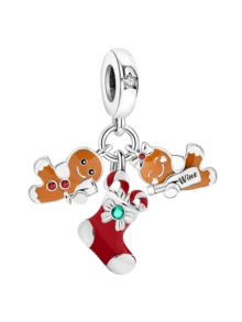 1pc 925 Sterling Silver Gingerbread Man Christmas Stocking Christmas Gift Pendant Bead, Suitable For Women Bracelet, Bangle DIY Jewelry Making - Bead Collection - View 13