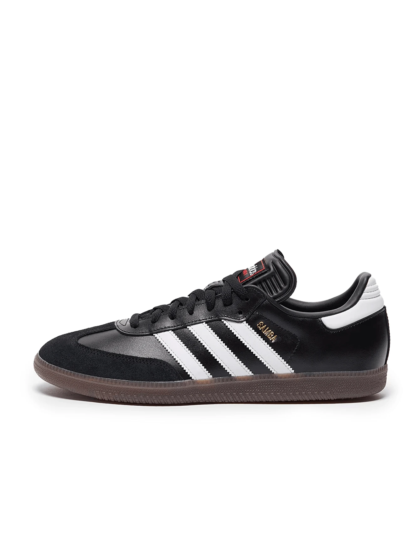 Adidas Samba Junior室内足球鞋，真皮鞋面，防滑橡胶外底，耐穿舒适，标准版型，系带设计，适合健身房训练、学校运动和日常穿着，男女童通用，黑色 IF1945 - 黑色 - 查看 1