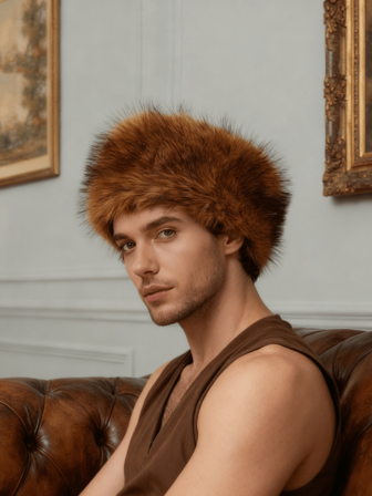 1pc Faux Fur Fluffy Warm Beanie Hat, Thick Insulated Brimless Cap, Autumn/Winter