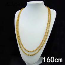 Dubai Muslim Fashion Gold Color Long Necklace 24k Gold Plated Arabic Bridal Wedding Body Chains Turkish Vintage Coins Women Jewelry - Long Necklace a - View 12