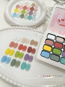 12-Color Donut Delight Patting Gel Set - Sweet Pastel Hues With Whipped Cream Finish, Perfect For Girls' Fun Nail Art & Casual Sweet Looks, Easy Apply & Long-Lasting - Nhiều màu - Xem 4