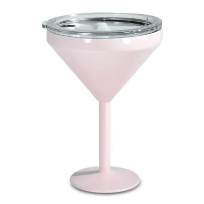 10oz Martini Tumbler With Lid,Stainless Steel Double Wall Insulated Cocktail Glass For Home Bar, Outdoor Party – Shimmer Black, White, Pink, Purple, Rose