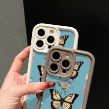 Butterfly Pattern Phone Case Compatible With IPhone 17 16 15 14 13 12 And 11 Pro Models Compatible With  A13 A14 A15 A16 A17 Models  A52 A53 A54 Models And  S21 S22 S23 S24 S25 PLUS FE ULTRA Models It's Shockproof Fingerprint-Resistant Slip-Resistant Scratch-Resistant And Easy To Carry It's The Perfect Gift For Family Friends Children Boyfriends Or Girlfriends It's Perfect For Birthdays Christmas Easter Valentine's Day And Other Holidays Suitable For All Occasions - Burgundy - View 10