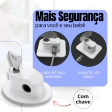 2 Peças De Fechaduras Adesiva Para Gabinete Geladeira Com Chaves Segurança Infantil Em Porta Janelas - Multicolorido - Visão 5