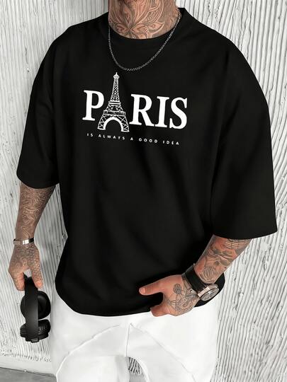 Eiffel Tower represents romance and adventure with Paris Is Always A Good Idea invoking the allure of the city of lights and dreams with 100% algodón camiseta de hombre Moda Urbana París una buena idea siempre.