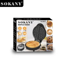 SOKANY08039 鬆餅機，可調旋鈕/溫度，指示燈，4 個不沾塗層烤盤，易清潔，小巧設計，適用於鬆餅/蛋糕/三明治/餅乾 - 英規插(220-240V) - 查看 6