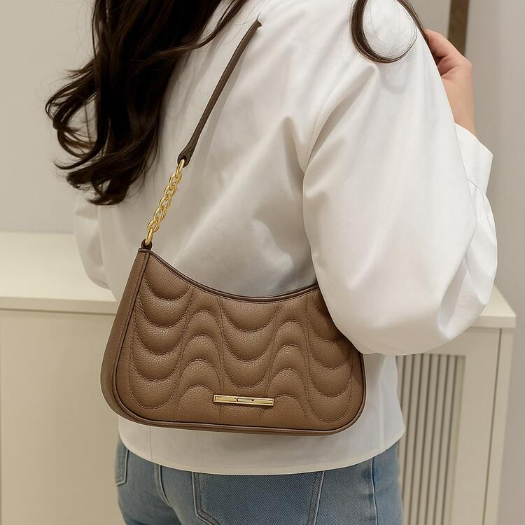 Set Of 2 Women's Shoulder Bags Berlin + Copacabana - Modern, Elegant, Stylish Everyday Use - Special Offer, Flash Shipping - Nâu Copacabana + Xanh bạc hà Berlin - Xem 5
