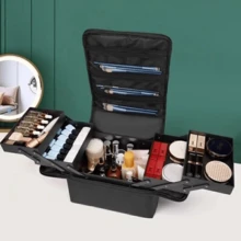 Extra Large Vanity Case Beauty Box Make Up Jewelry Cosmetic Nail Tech Storage - Default - View 9